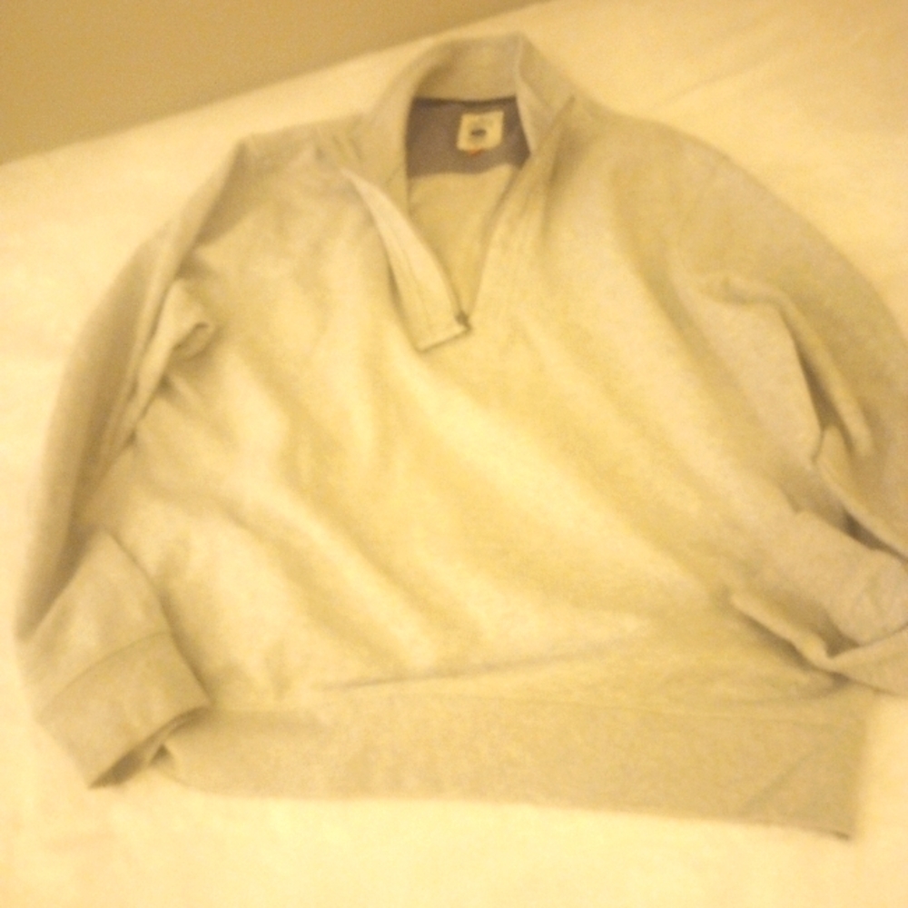 Cozy gray Quarter-Zip Pullover large